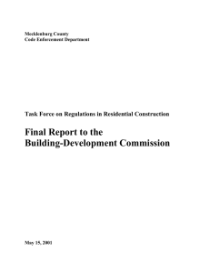 Final Report to the Building-Development Commission