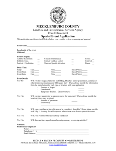 MECKLENBURG COUNTY Special Event Application Land Use and Environmental Services Agency Code Enforcement