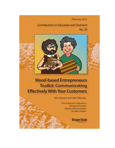 Wood-based Entrepreneurs Toolkit: Communicating Eff ectively With Your Customers