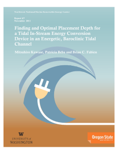 Finding and Optimal Placement Depth for a Tidal In-Stream Energy Conversion