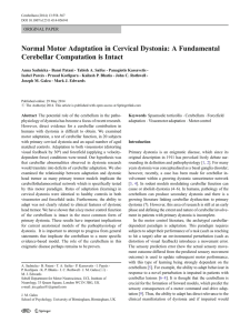 Normal Motor Adaptation in Cervical Dystonia: A Fundamental ORIGINAL PAPER