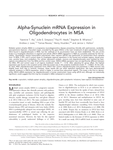 Alpha-Synuclein mRNA Expression in Oligodendrocytes in MSA
