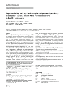 Reproducibility, and age, body-weight and gender dependency