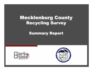 Mecklenburg County Recycling Survey Summary Report