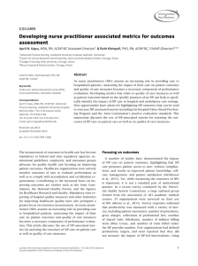 Developing nurse practitioner associated metrics for outcomes assessment COLUMN
