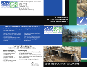 Charlotte-Mecklenburg Storm Water Services 700 N. Tryon St. 600 E. Fourth St.