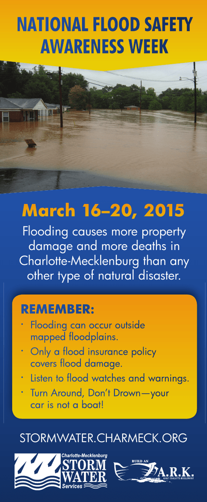 NATIONAL FLOOD SAFETY AWARENESS WEEK March 16-20, 2015