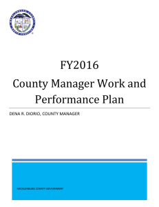 FY2016 County Manager Work and Performance Plan
