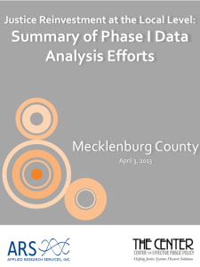 Summary of Phase I Data Analysis Efforts Mecklenburg County