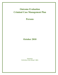 Outcome Evaluation Criminal Case Management Plan  Persons