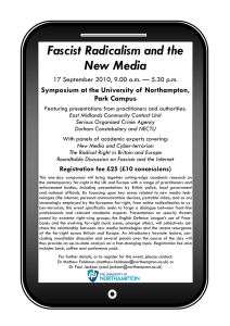 Fascist Radicalism and the New Media Symposium at the University of Northampton,