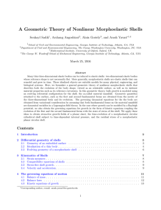 A Geometric Theory of Nonlinear Morphoelastic Shells Souhayl Sadik , Arzhang Angoshtari