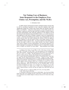 Not Taking Care of Business: State Responses to the Employee Free I.