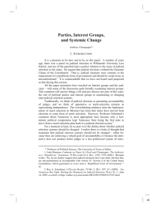 Parties, Interest Groups, and Systemic Change I. I