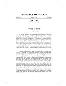 MISSOURI LAW REVIEW Pretext in Peril ARTICLES