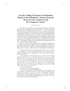 Can the Tolling of Statutes of Limitations