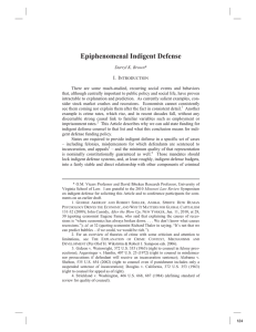 Epiphenomenal Indigent Defense I. I