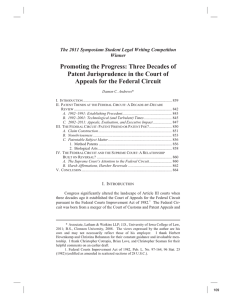 Promoting the Progress: Three Decades of Appeals for the Federal Circuit