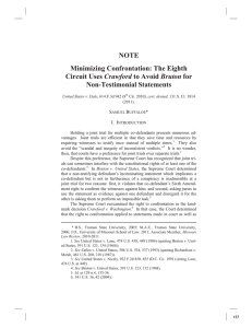 NOTE Minimizing Confrontation: The Eighth Crawford Non-Testimonial Statements