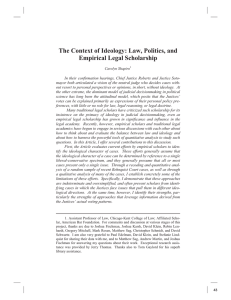 The Context of Ideology: Law, Politics, and Empirical Legal Scholarship