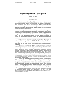 Regulating Student Cyberspeech I