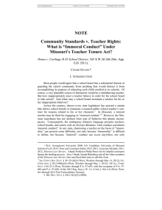 NOTE Community Standards v. Teacher Rights: What is “Immoral Conduct” Under