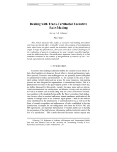 Dealing with Trans-Territorial Executive Rule-Making A