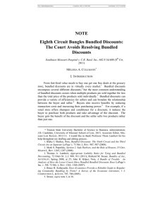 NOTE Eighth Circuit Bungles Bundled Discounts: The Court Avoids Resolving Bundled Discounts
