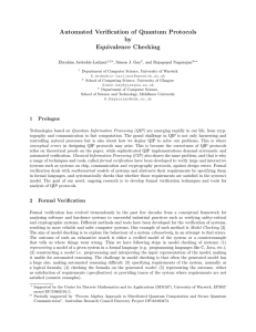 Automated Verification of Quantum Protocols by Equivalence Checking Ebrahim Ardeshir-Larijani