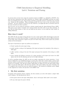 CS405 Introduction to Empirical Modelling Lab 6: Notations and Parsing