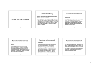 Empirical Modelling Fundamental concepts 1 LSD and the ODA framework