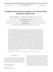 Predator and shelter-size effects on coral reef fish David Romuald N.