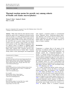 Thermal reaction norms for growth vary among cohorts Thomas P. Hurst