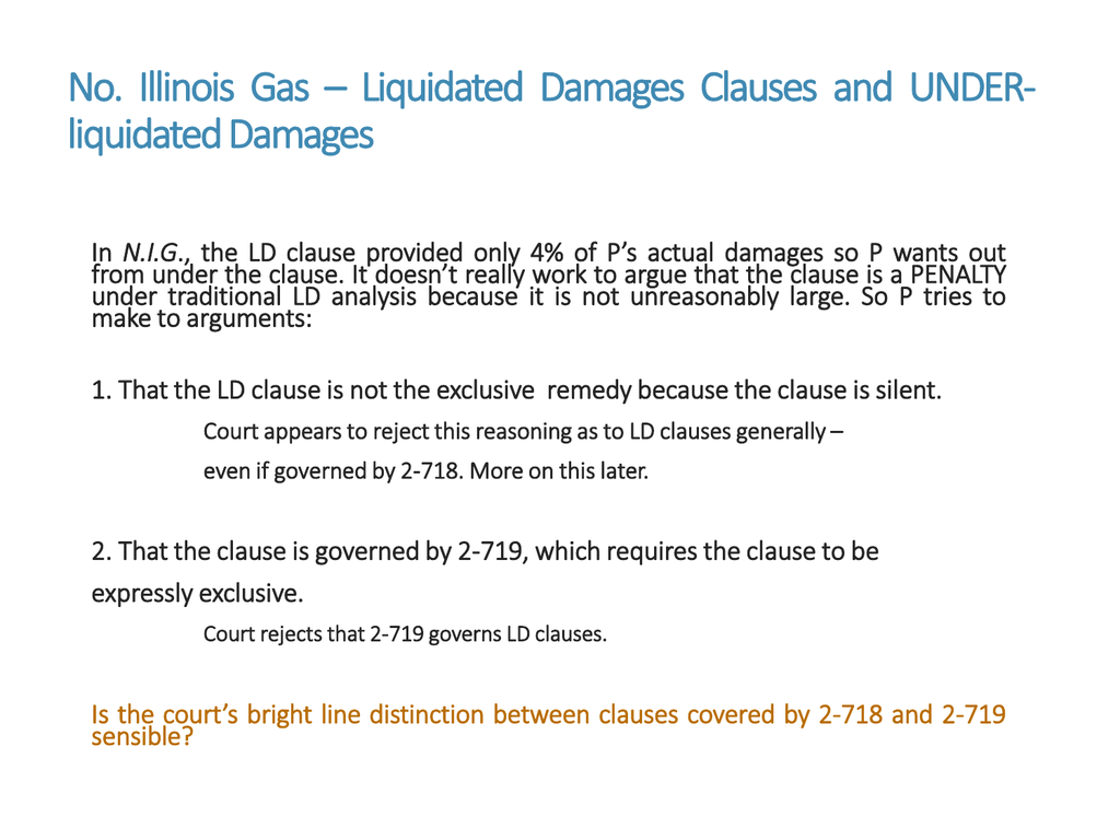 Liquidating Damages Clause