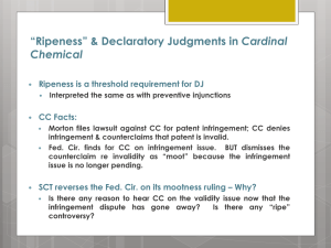 Cardinal Chemical Ripeness is a threshold requirement for DJ CC Facts: