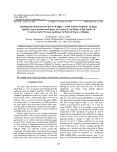 Current Research Journal of Biological Sciences 3(4): 273-281, 2011 ISSN: 2041-0778