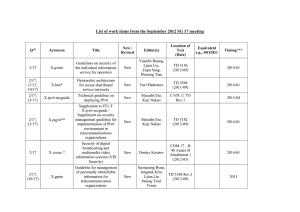 List of work items from the September 2012 SG 17...