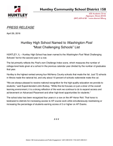 Huntley Community School District 158  PRESS RELEASE Washington Post