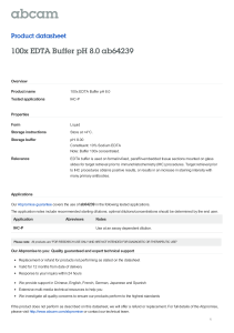100x EDTA Buffer pH 8.0 ab64239 Product datasheet Overview Product name
