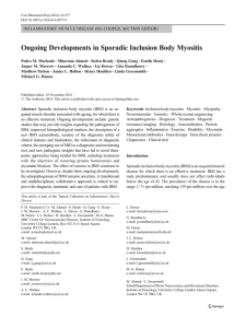 Ongoing Developments in Sporadic Inclusion Body Myositis