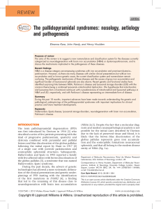 The pallidopyramidal syndromes: nosology, aetiology and pathogenesis  C