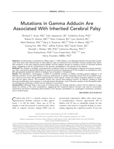 Mutations in Gamma Adducin Are Associated With Inherited Cerebral Palsy