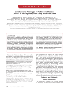 Genotype and Phenotype in Parkinson’s Disease: