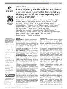 ﬁes DYNC2H1 mutations as Exome sequencing identi