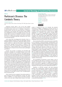 Parkinson’s Disease: The Journal of Neurology &amp; Translational Neuroscience Central Editorial