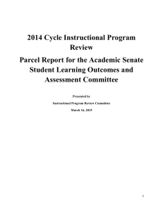 2014 Cycle Instructional Program Review Parcel Report for the Academic Senate