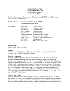 CHARLOTTE WATER ADVISORY COMMITTEE MINUTES OF MEETING January 21, 2016