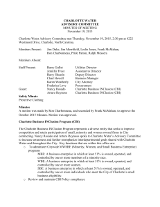 CHARLOTTE WATER ADVISORY COMMITTEE MINUTES OF MEETING November 19, 2015