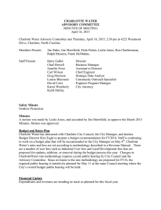 CHARLOTTE WATER ADVISORY COMMITTEE MINUTES OF MEETING April 16, 2015