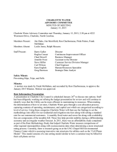 CHARLOTTE WATER ADVISORY COMMITTEE MINUTES OF MEETING